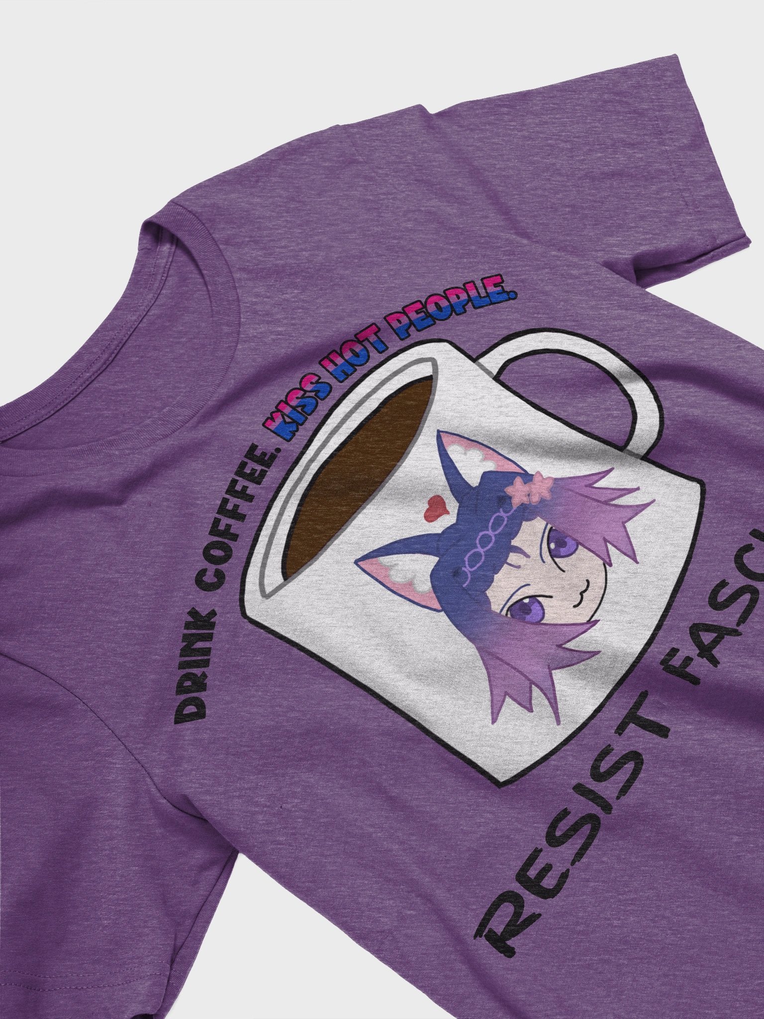 Drink Coffee. Bi Kiss Hot People. Resist Fascism Shirt product image (2)