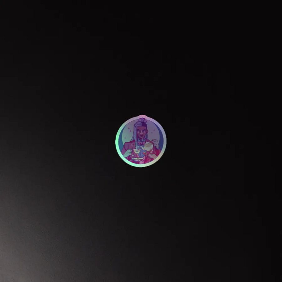 Holographic DJ TEA TIME STICKER product image (3)