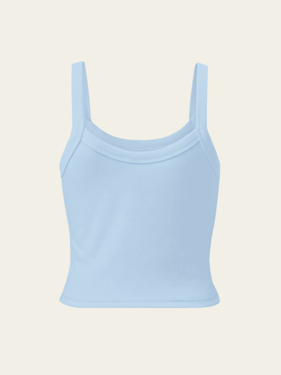 Ribbed Crystal Heart Tank Top - Baby Blue product image (4)