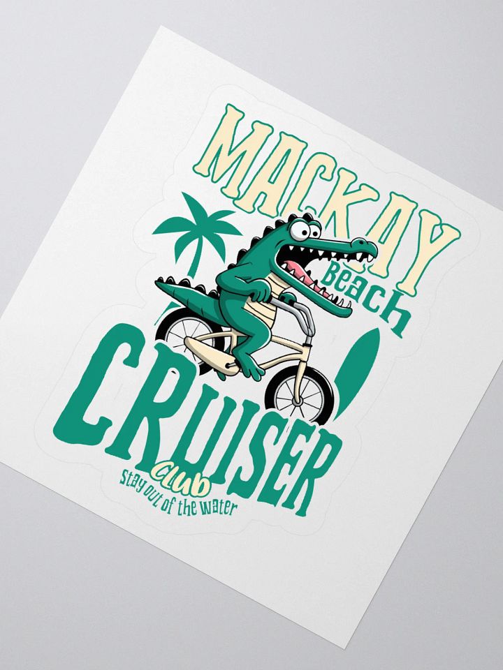 Mackay Beach Cruiser Crocodile Sticker – Funny Bicycle Sticker | Mackay Beach Vibes product image (2)