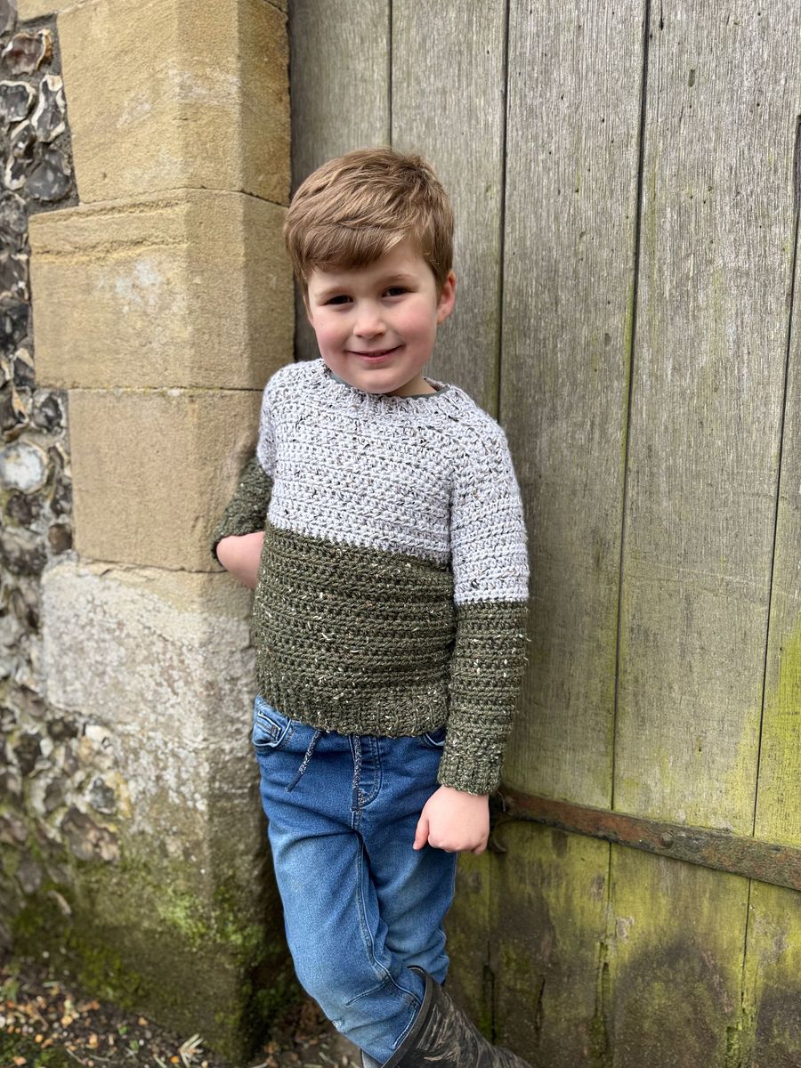 CROCHET PATTERN & VIDEO/ Easy Tweedy Beginner Crochet Sweater Pattern, Child Sizes baby to age 10, Pdf product image (4)