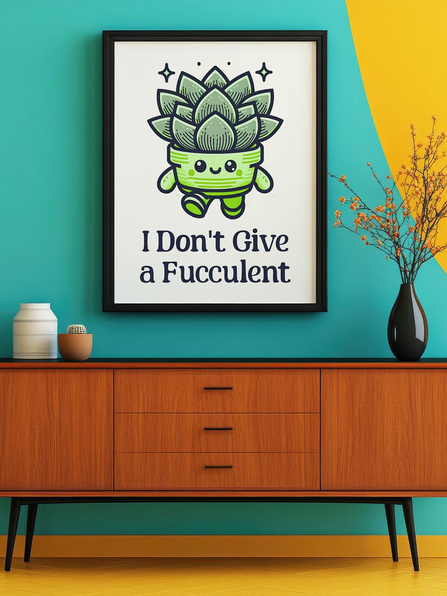 I Don't Give a Fucculent Funny Punny Retro Succulent Poster product image (7)
