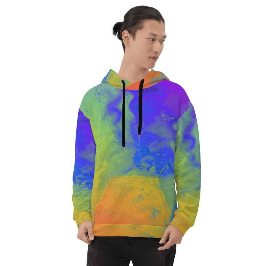 Rainbow Abstractions Unisex Pull On Hoodie product image (9)