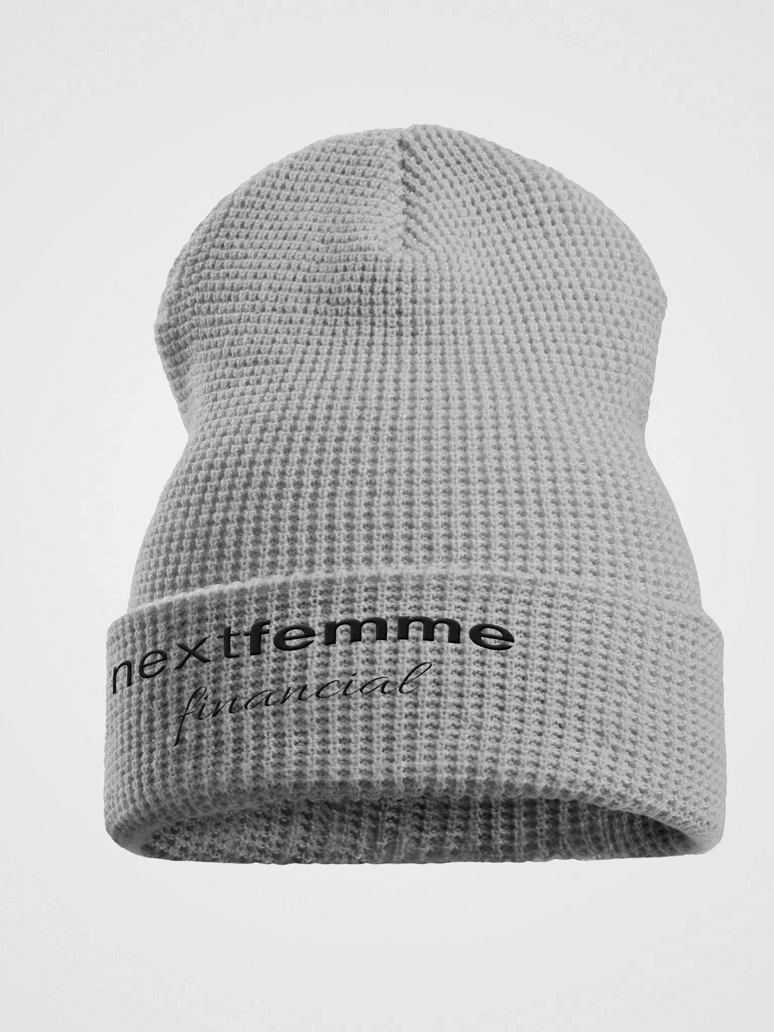Cozy Honeycomb Waffle Beanie with Black Logotype product image (1)