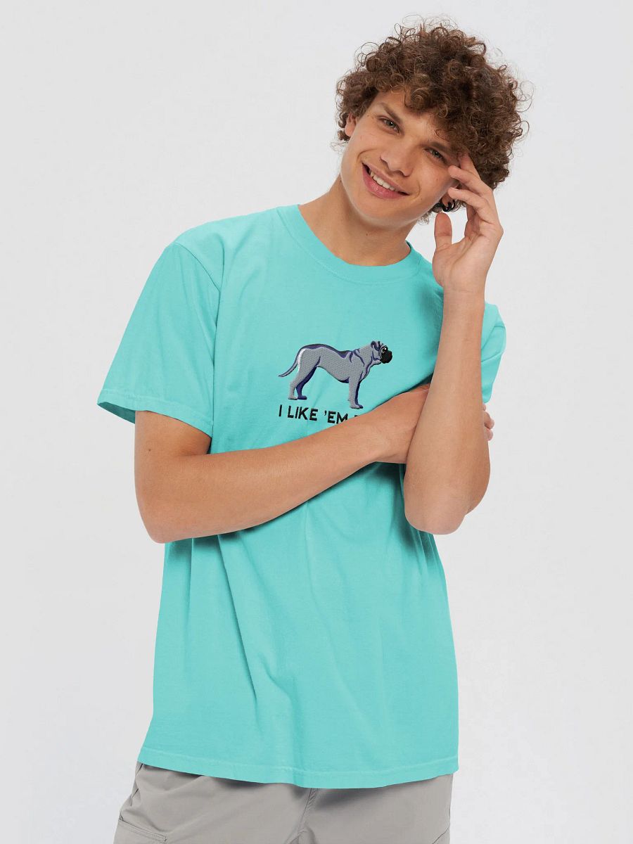 I Like 'Em Big T-Shirt(Embroidered) of an English Mastiff(Blue) product image (29)