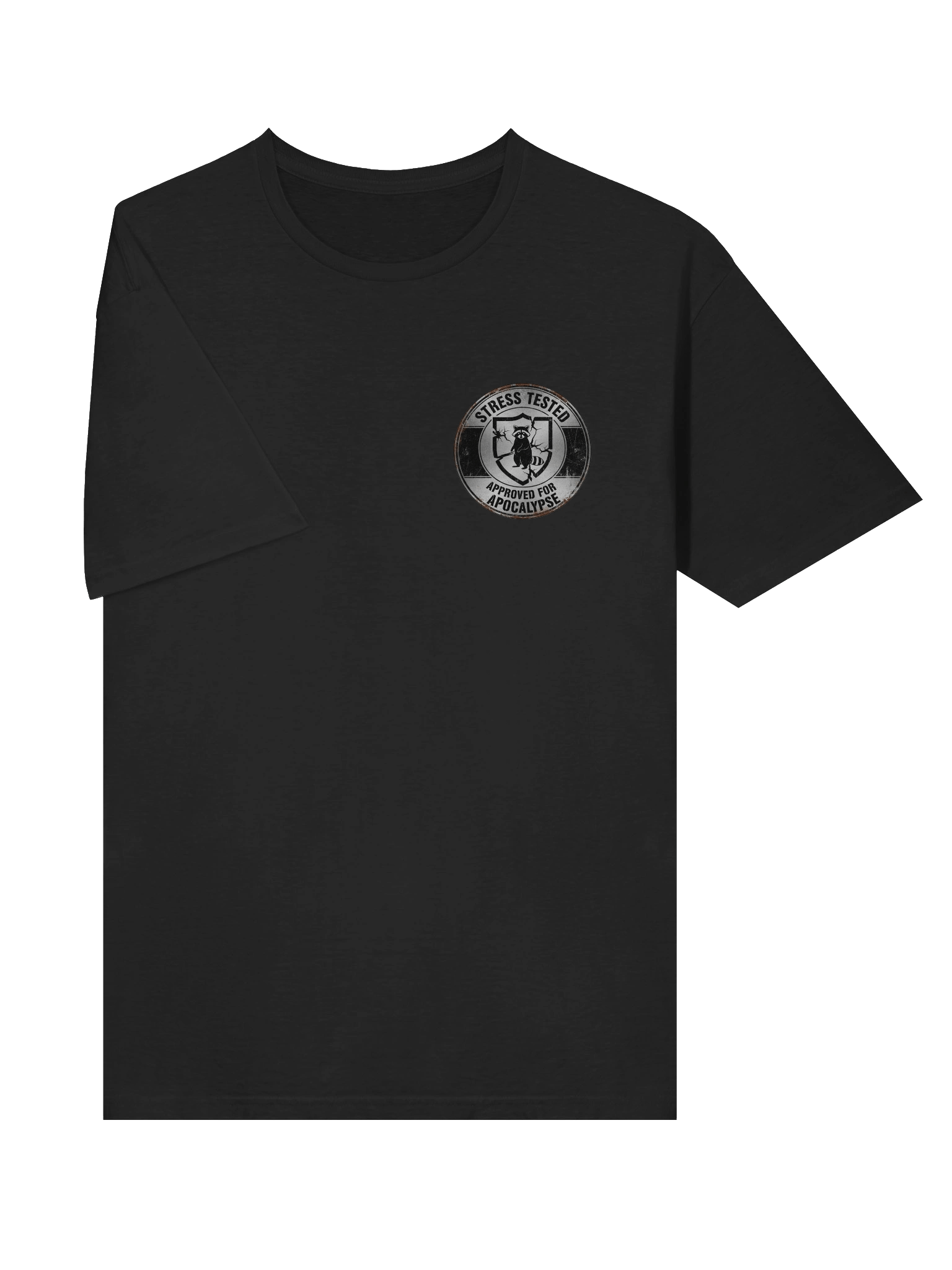Stress-Tested Raccoon Emblem T-Shirt product image (40)