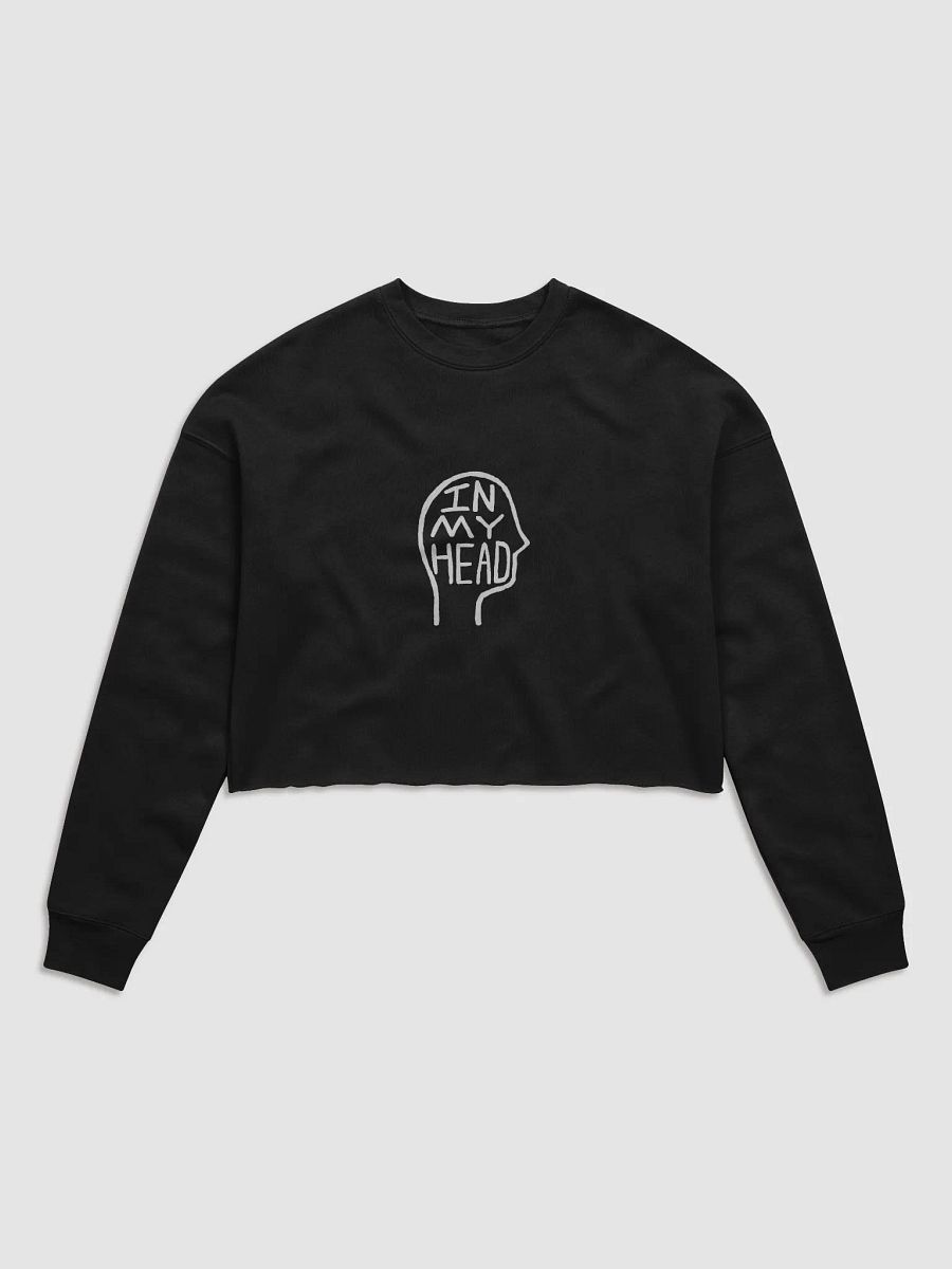 In My Head (white design) Women's Fleece Crop Sweatshirt product image (2)