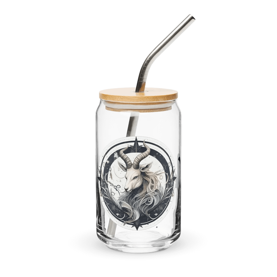 Capricorn Zodiac Glass Can Sipper product image (2)