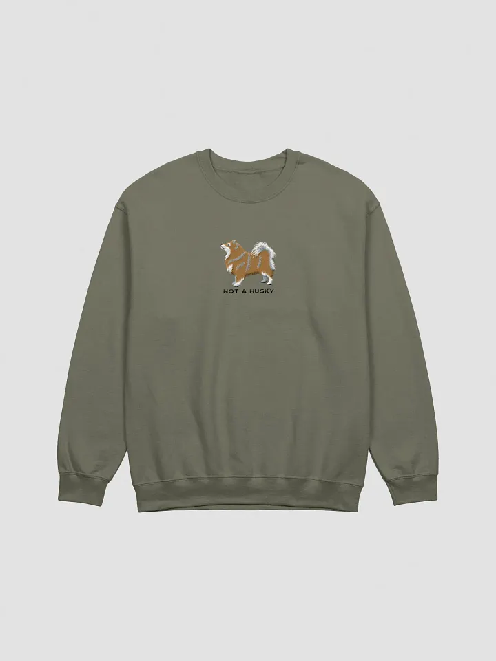 Not a Husky Sweatshirt (Embroidered) of a Finnish Lapphund(Brown) product image (7)