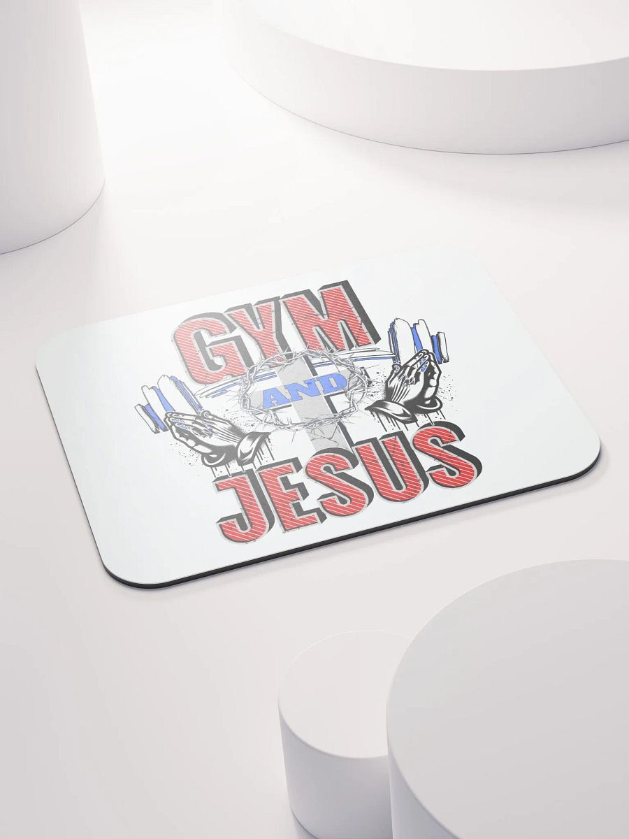 Gym And Jesus Weightlifting Spiritual Fitness Mouse Pad product image (4)