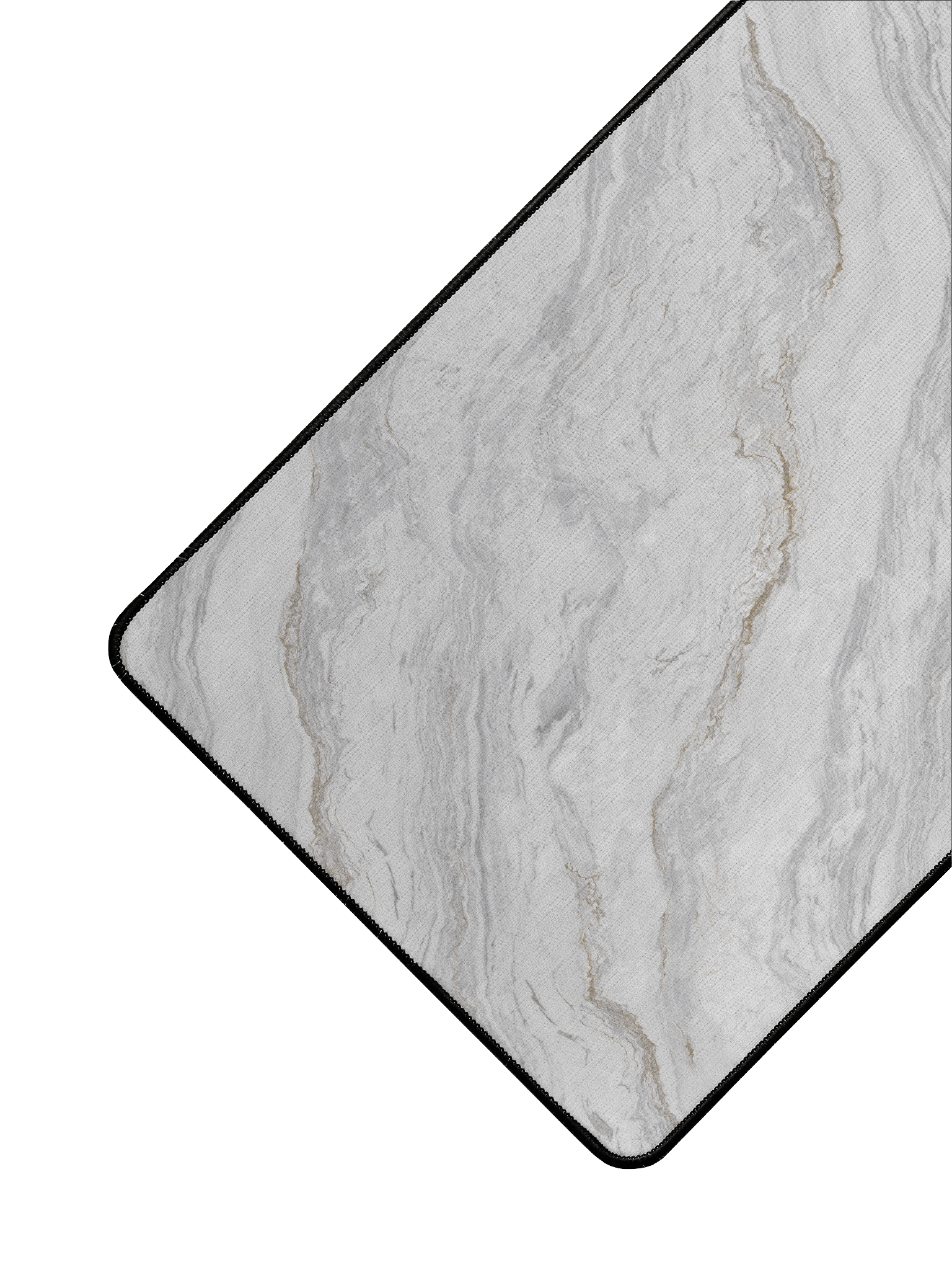 Elegant White Marble Neoprene Desk Mat with Natural Patterns product image (3)