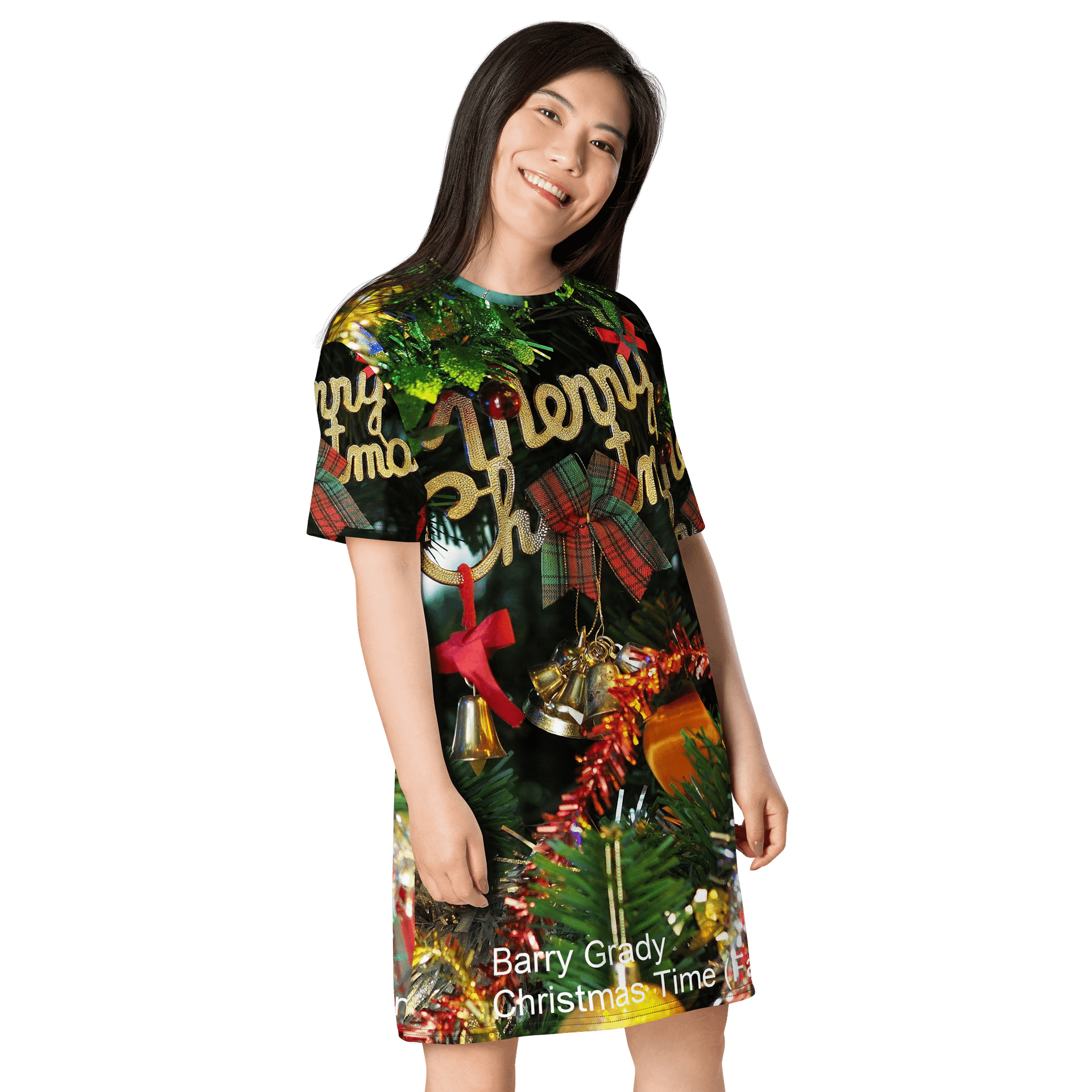 'Christmas Time (Far and Near)' All-Over T-Shirt Dress product image (4)