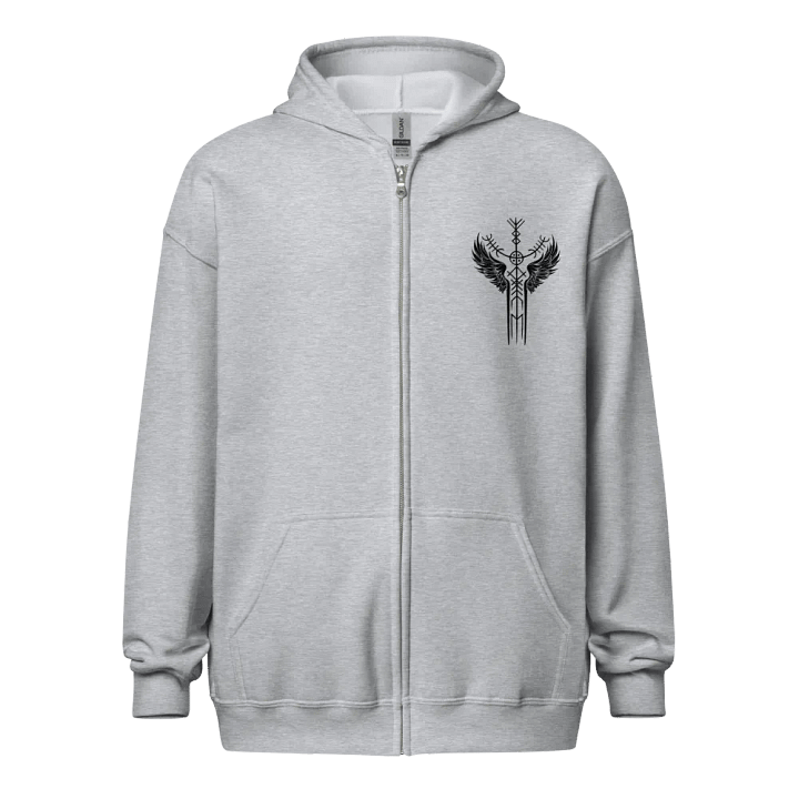 The Valkyrie Stave Zip Hoodie (black print) product image (2)
