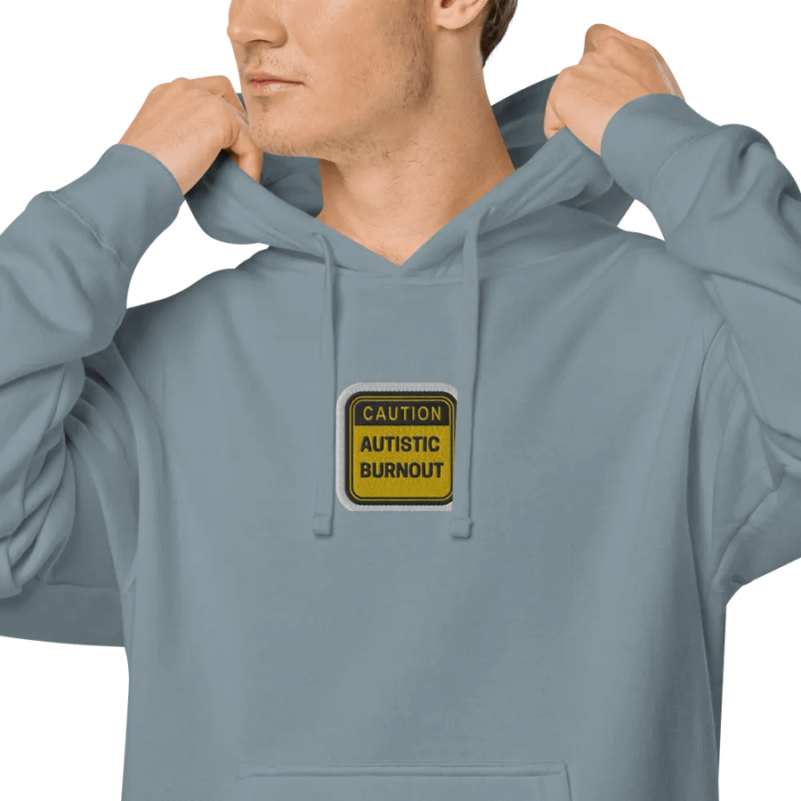 CAUTION: ASD BURNOUT embroidered pigment-dyed hoodie (bubble design) product image (6)