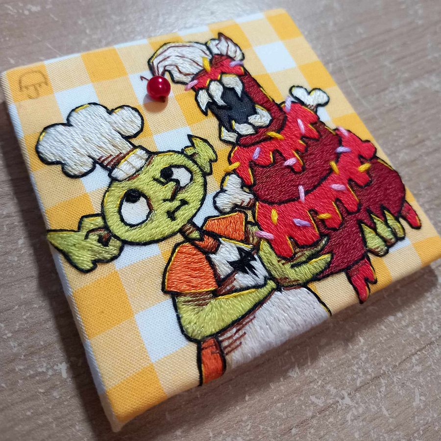 Silly Goblin Baker Embroidery Square product image (3)