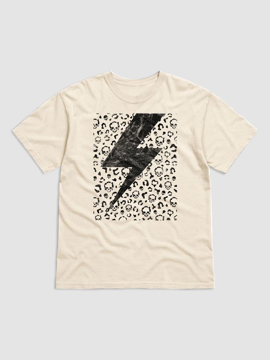 Lightning Bolt on a Leopard Print Pattern of Skulls T-Shirt | Trendy Fall and Halloween Design product image (9)