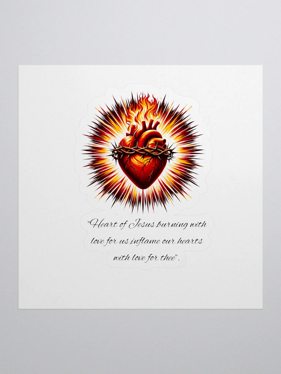 Sacred Heart Flame Kiss Cut Stickers product image (1)