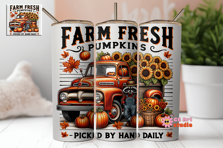 Farm Fresh Pumpkins Tumbler Wrap PNG product image (1)