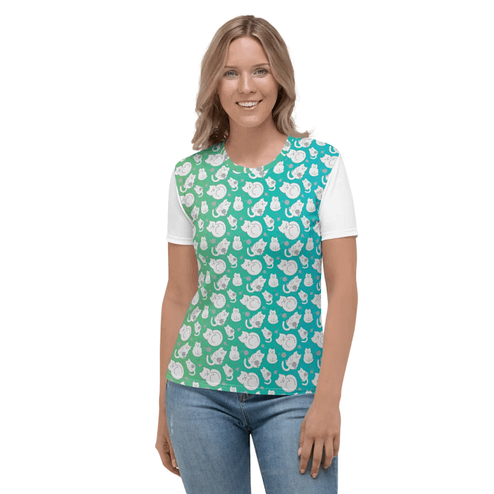 KITTY goes HERE! • all-over print women's crew neck t-shirt by Sublicolor product image (1)