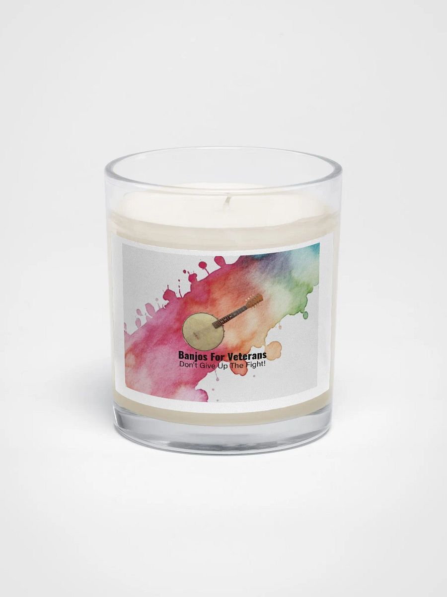 Banjos For Veterans (B4V) Artwork Soy Wax Candle In A Clear Glass Jar product image (1)