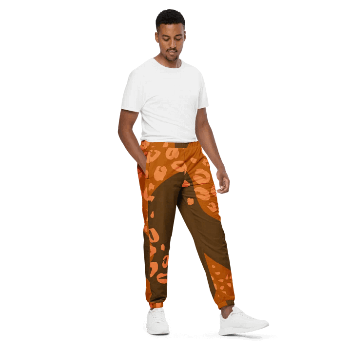 Orange Leopard Scatter Unisex Track Pants product image (2)