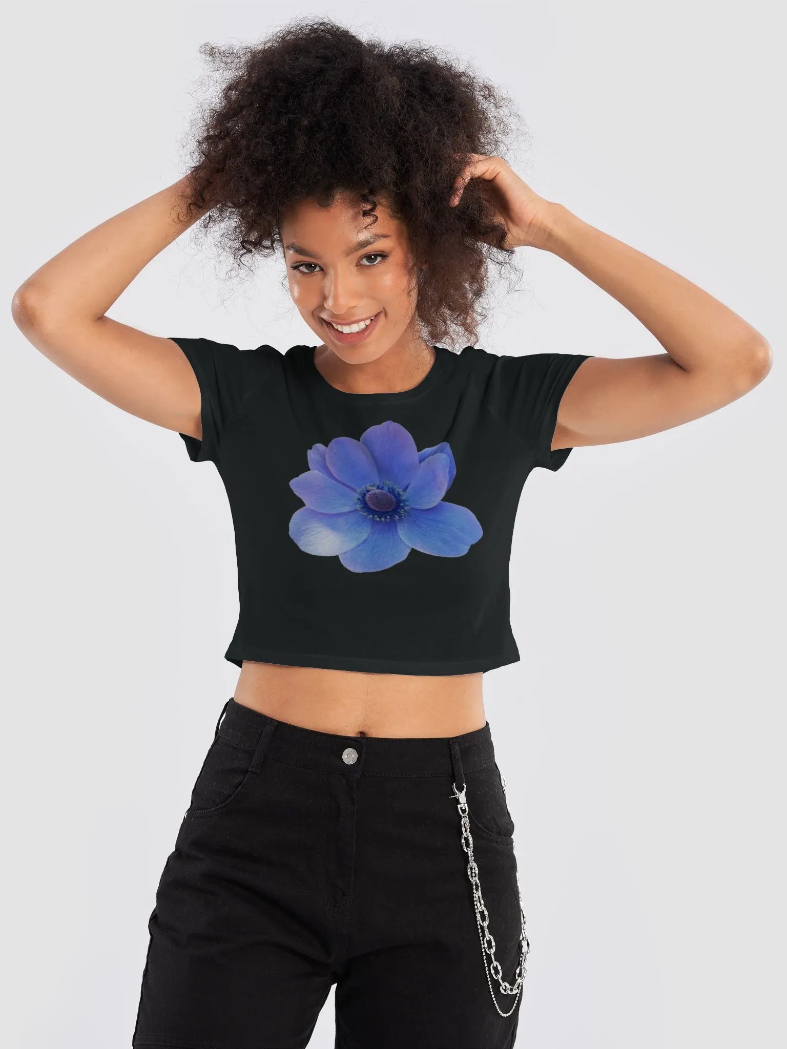 Blue Petal Symphony Crop Tee product image (17)