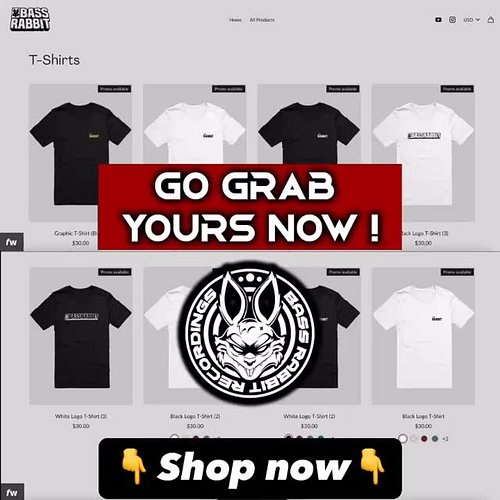 Im happy to announce that our Merch Store is open for everyone now 🥳 Let’s go and Grab your favorite pieces of Bass Rabbit no...