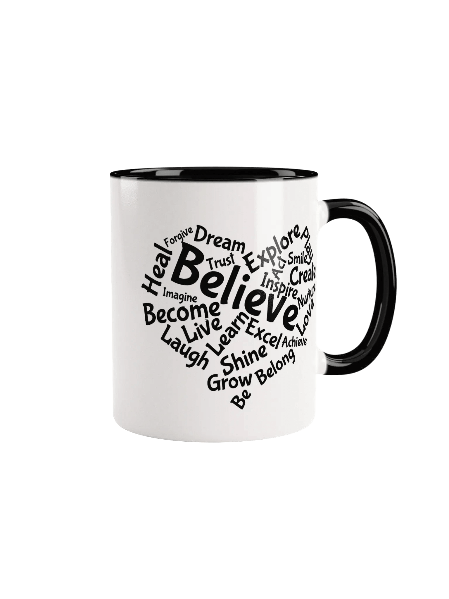 Motivational Heart Word Cloud Mug - with black inner product image (4)