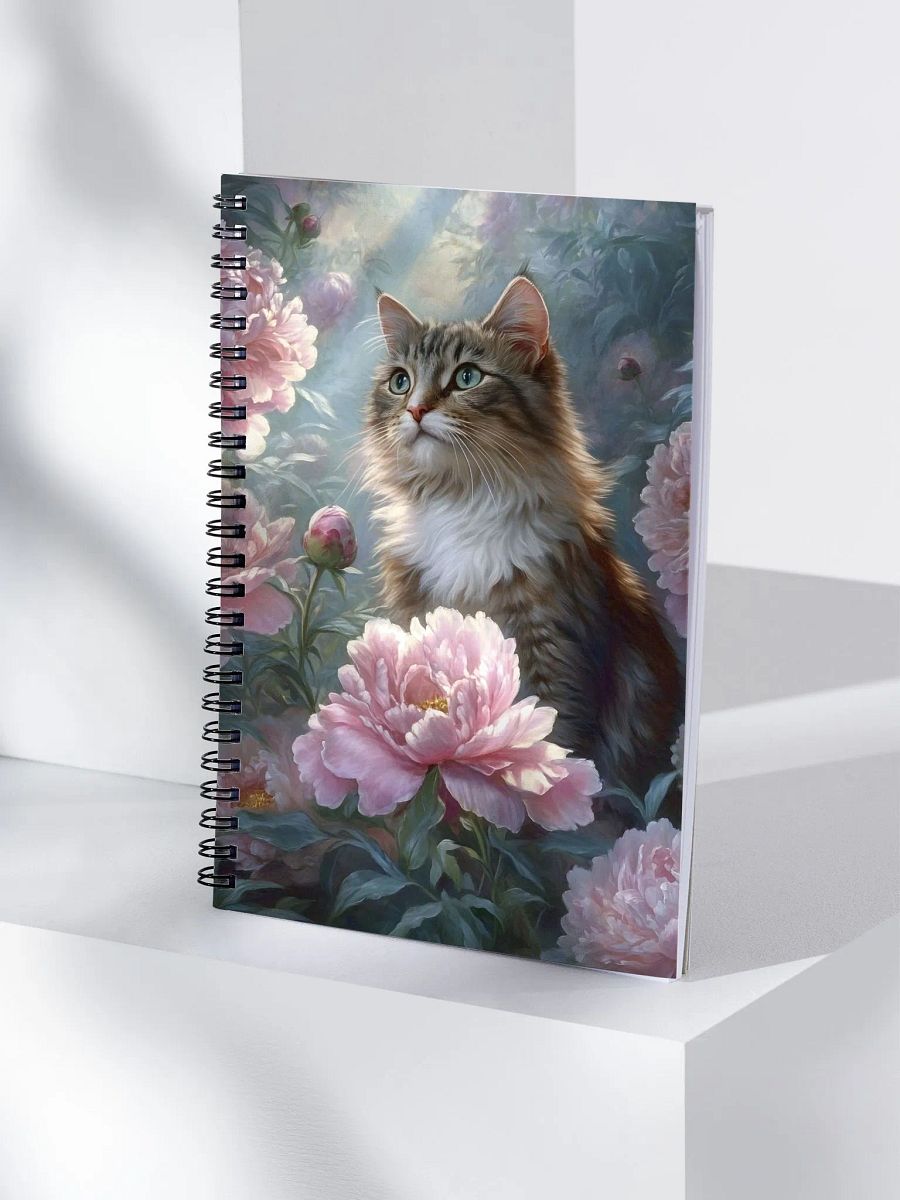Peony Feline Spiral Notebook product image (4)