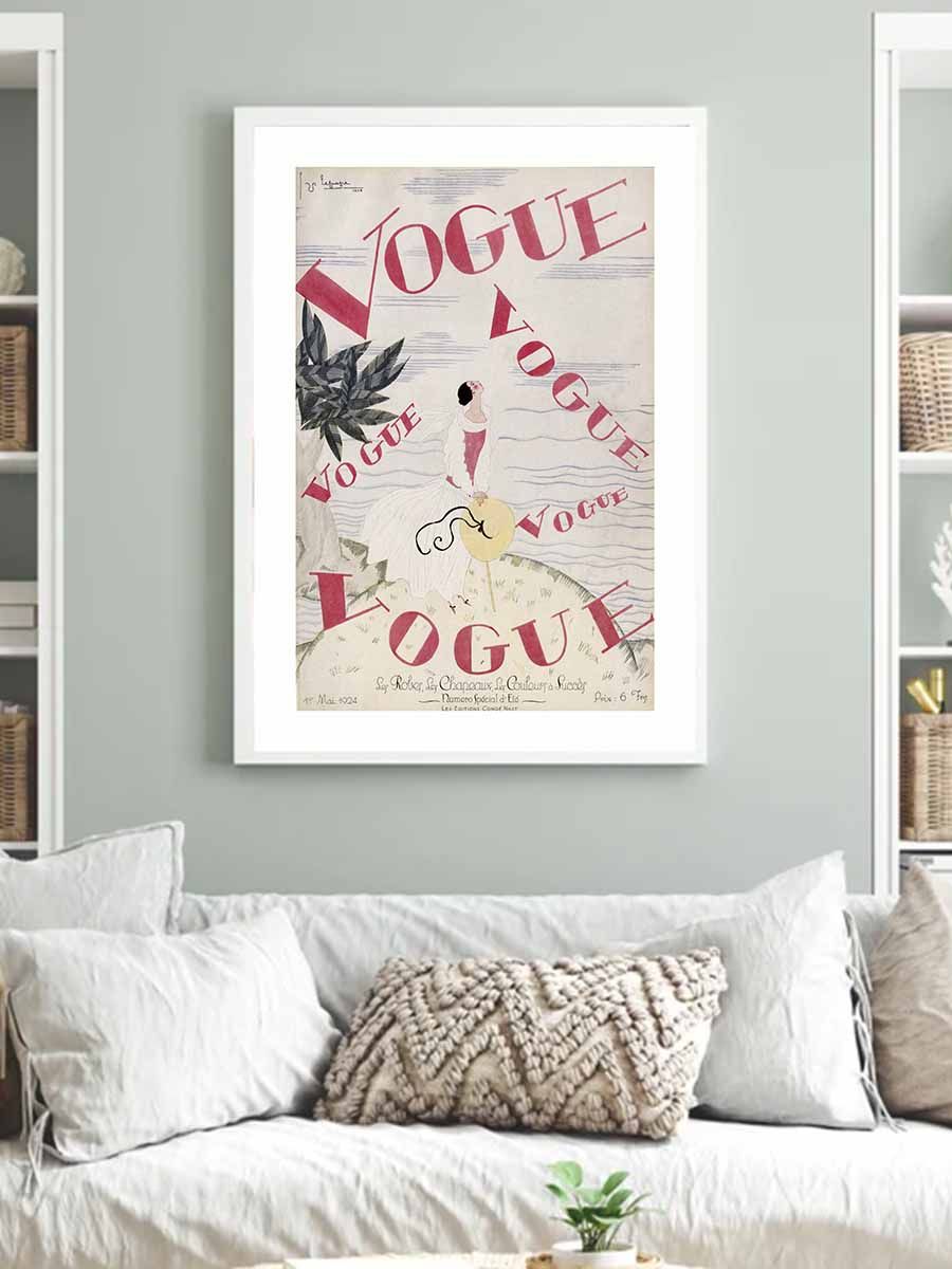 Vintage French Vogue Magazine Cover June, 1924 by Georges Lepape product image (17)