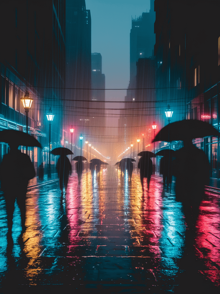 Rainy Night Cityscape Poster product image (1)