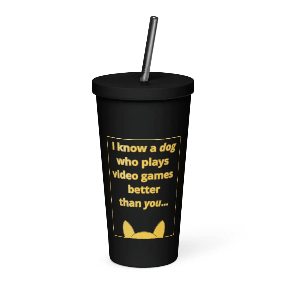 Doopsters - I know a Dog Gamer - 20 Ounce Insulated Tumbler with Straw product image (1)