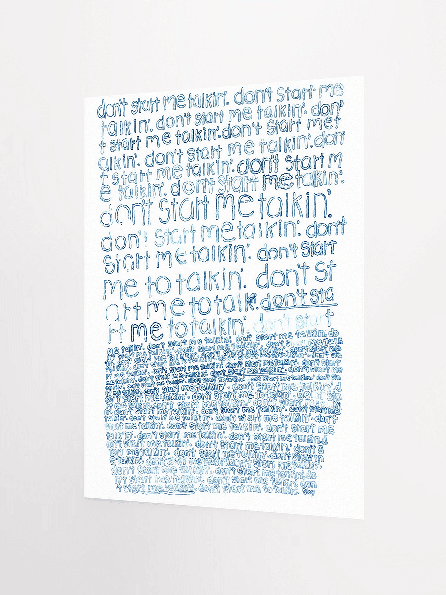 Don't Start Me Talking Poster product image (6)