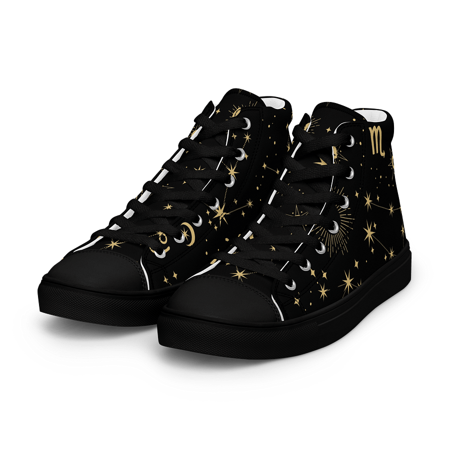 Cosmic Zodiac High Top Shoes Astrology Inspired Men’s Canvas Sneakers for Celestial & Streetwear Style product image (9)
