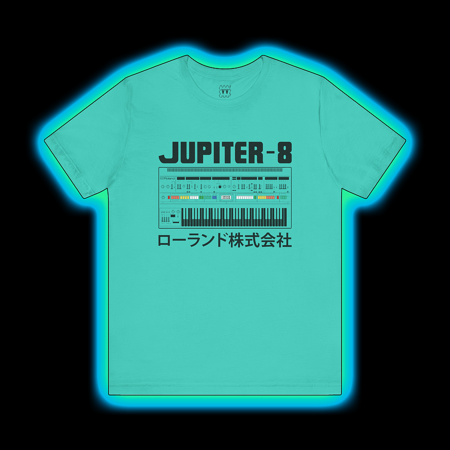 Jupiter 8 T-Shirt - Roland JP-8 Classic Synthesizer by Vintage Voltage (BLACK PRINT) product image (1)