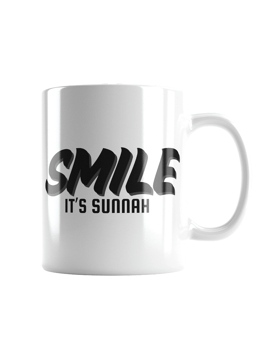 White "Smile It's Sunnah" Mug in Black product image (2)