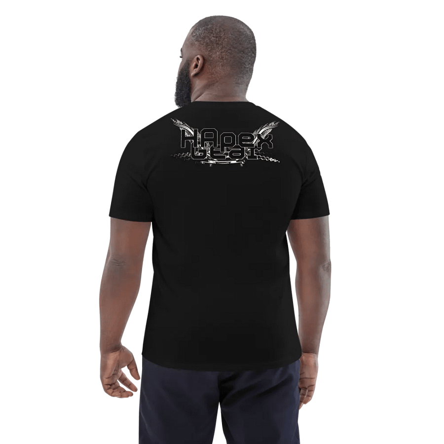 Organic Cotton T-Shirt - Embroidered - Black HApex Gear White Logo product image (3)