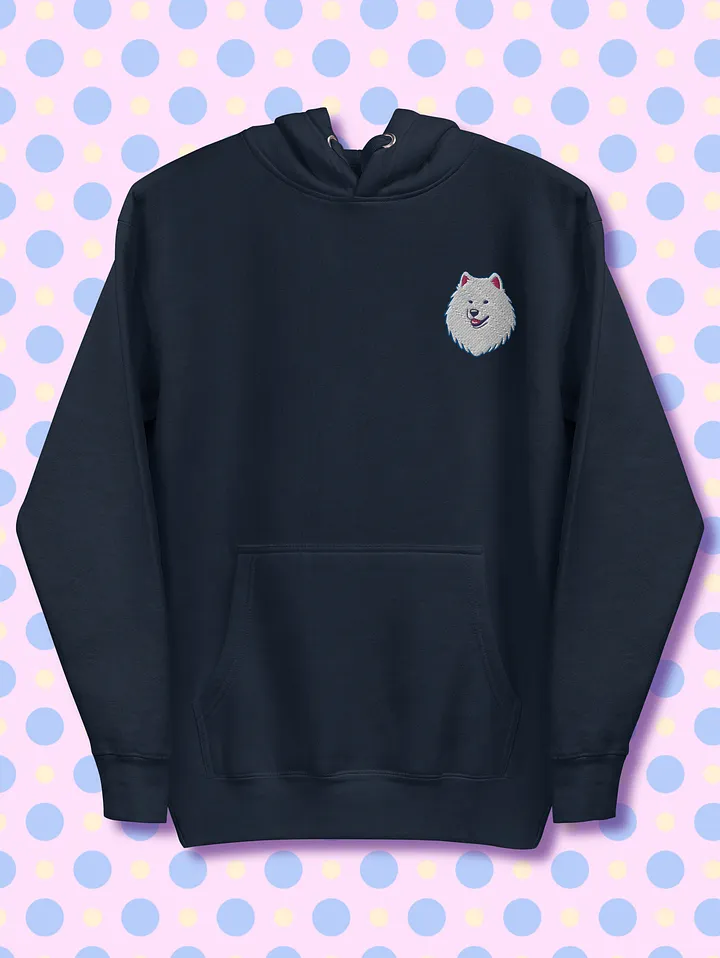 Smiling Samoyed Pup Embroidered Unisex Premium Hoodie product image (1)