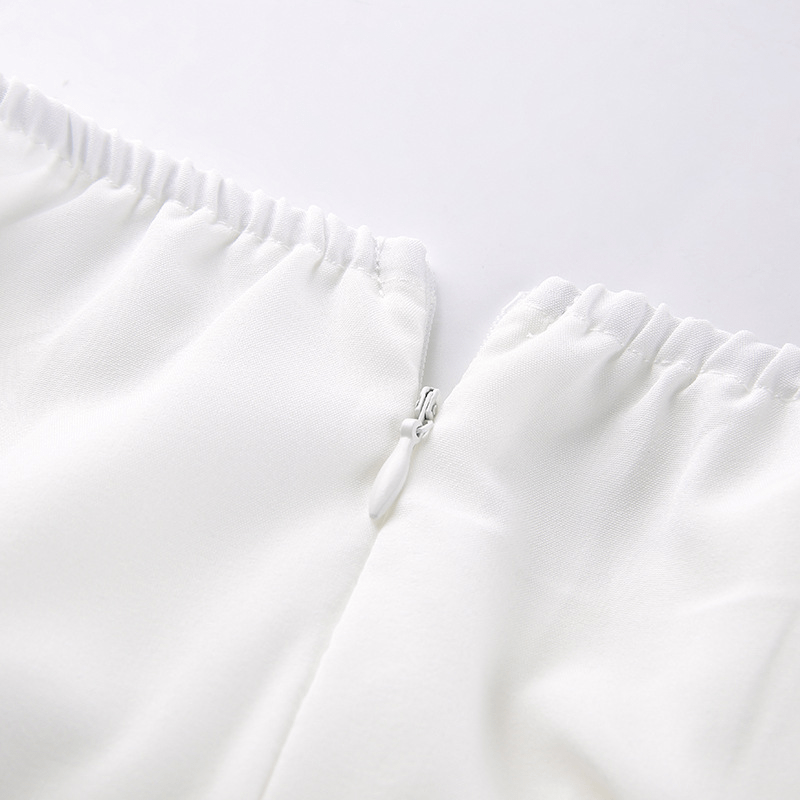 Square Neck Waist High Slit Puff Sleeve Dress product image (8)