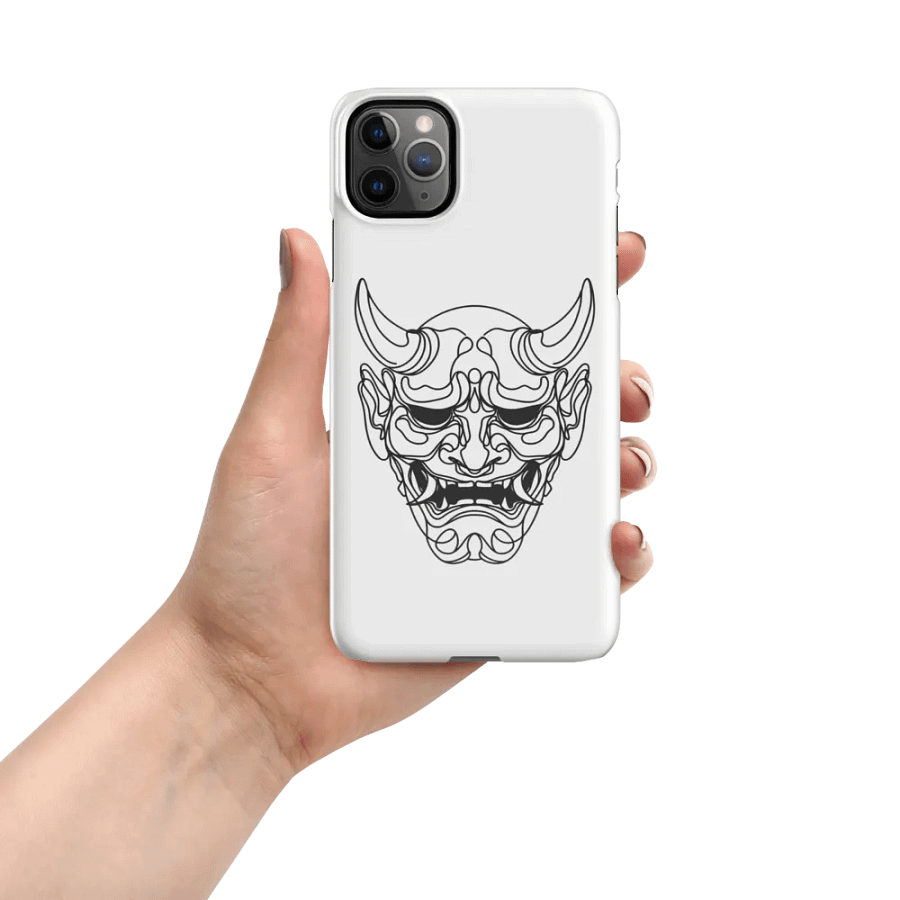 Oni Mask Line Art Design Tough iPhone Case product image (7)