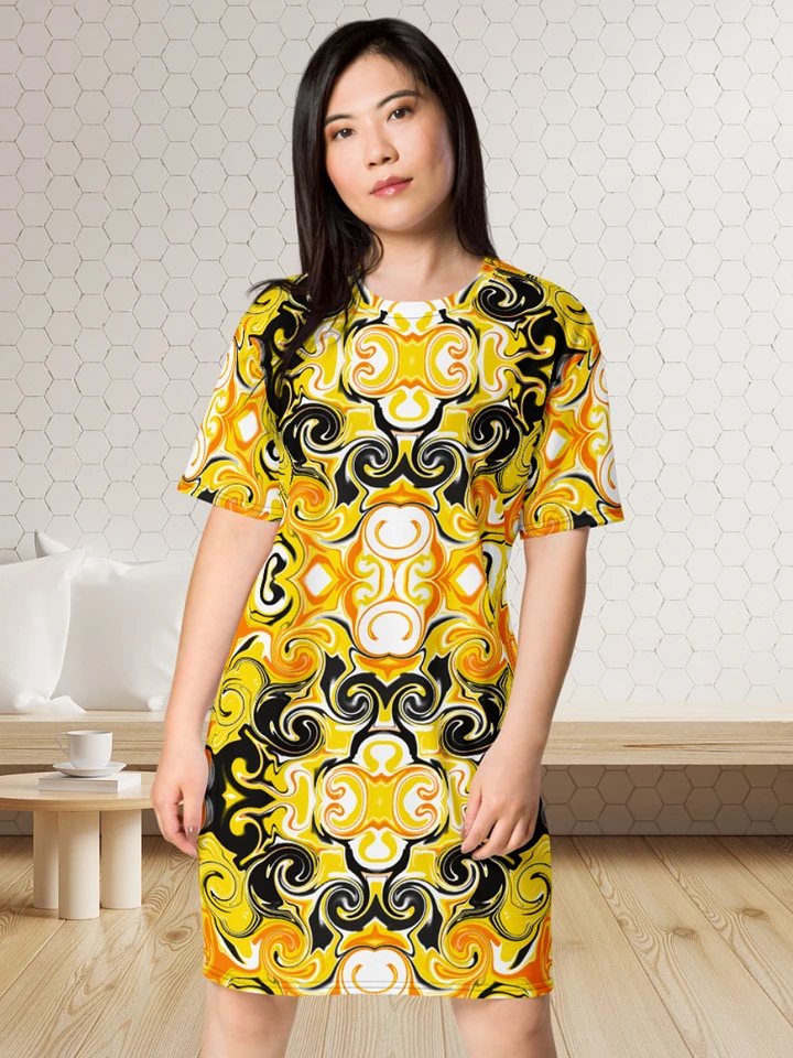 Yellow Baroque Luxe All-Over T-Shirt Dress product image (1)