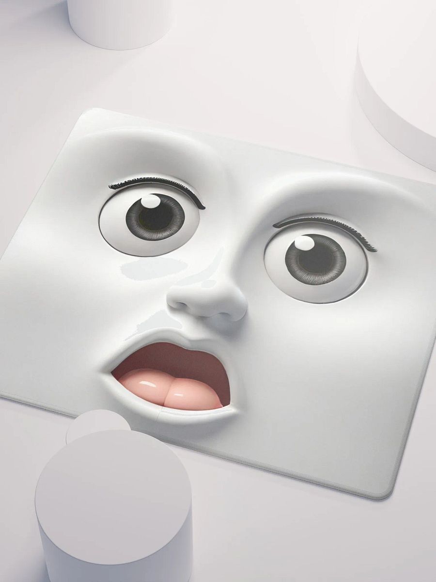 Surprised Expression Premium Mouse Pad: Add a Pop of Fun to Your Desk! product image (3)