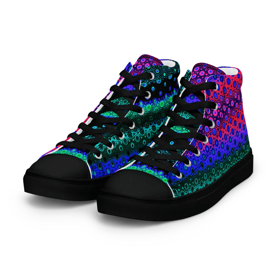 Abstract Multicoloured Pattern Women's Canvas Shoes High Tops product image (5)