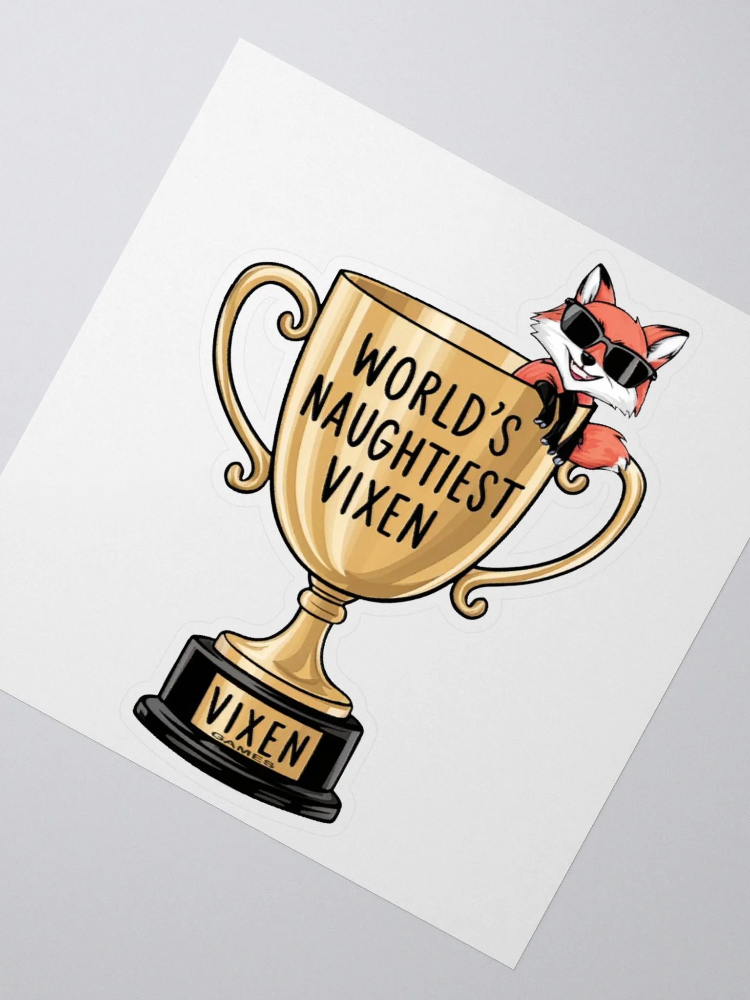 World's Naughtiest Vixen Trophy Vinyl Sticker product image (2)