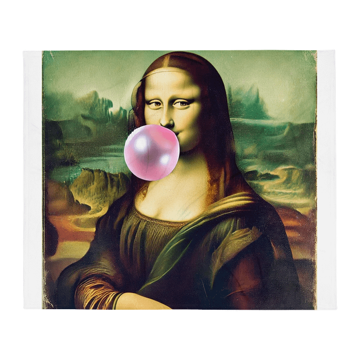 Mona Lisa Bubblegum Dream Throw Blanket product image (2)