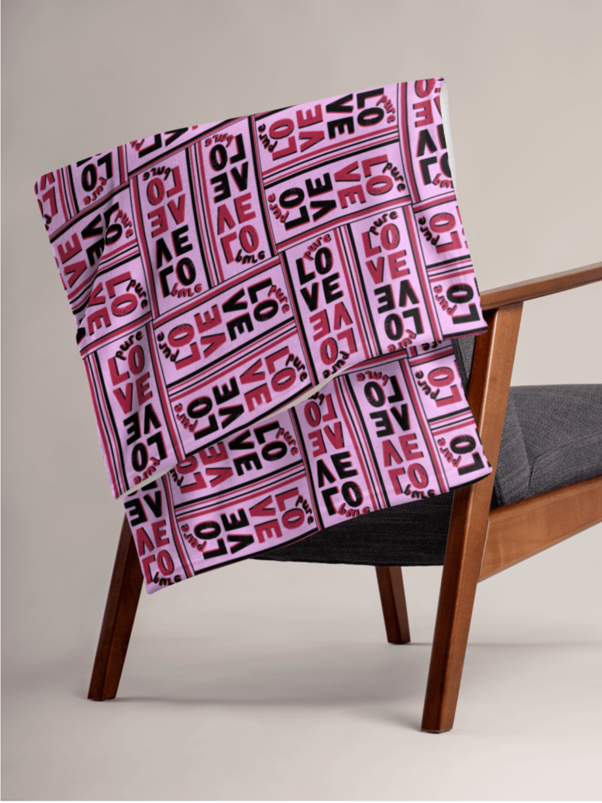 Pure Love Pattern Pink - Throw Blanket product image (1)