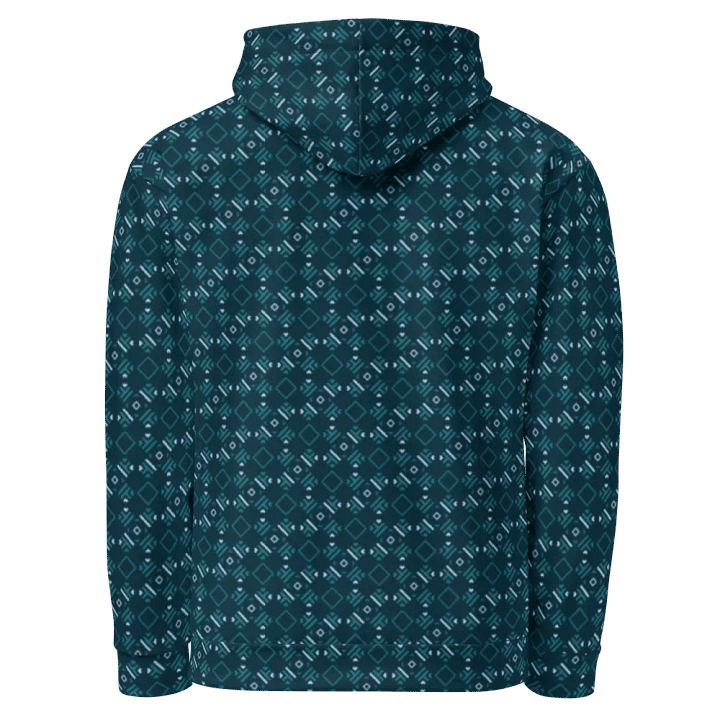 Facet Fantastic Blue Geometric Allover Print Hoodie for Men and Women product image (2)