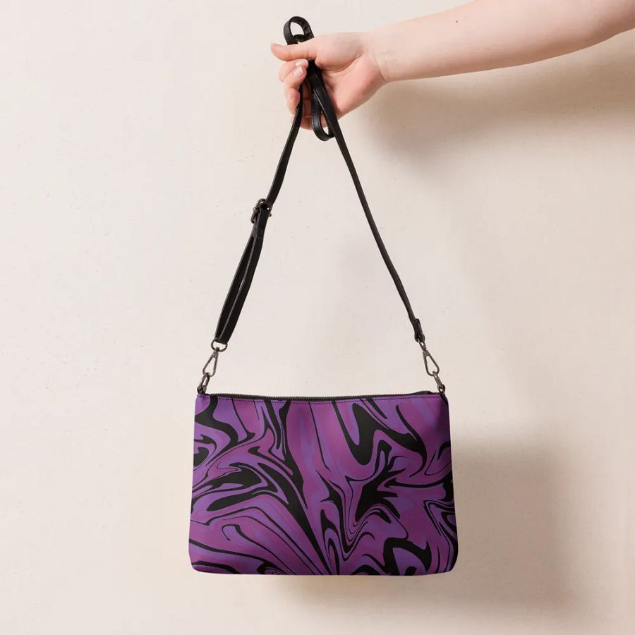 Purple Swirl Flip-Sided Faux Leather Crossbody Bag product image (7)