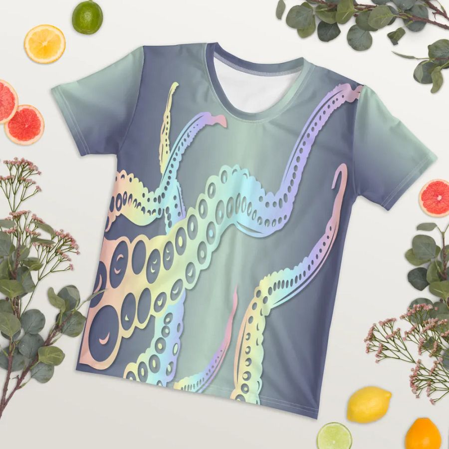 Octopus Tentacles Pastel All Over Print T-shirt product image (8)