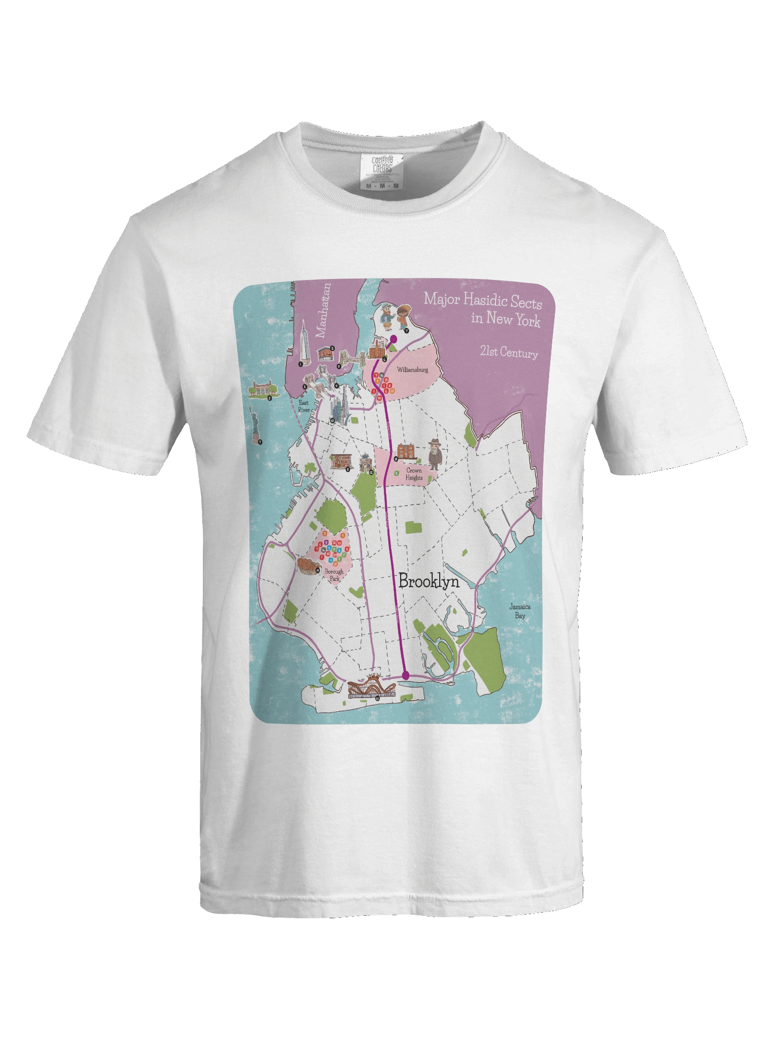 Hasidic Sects of NY Map Tee product image (3)